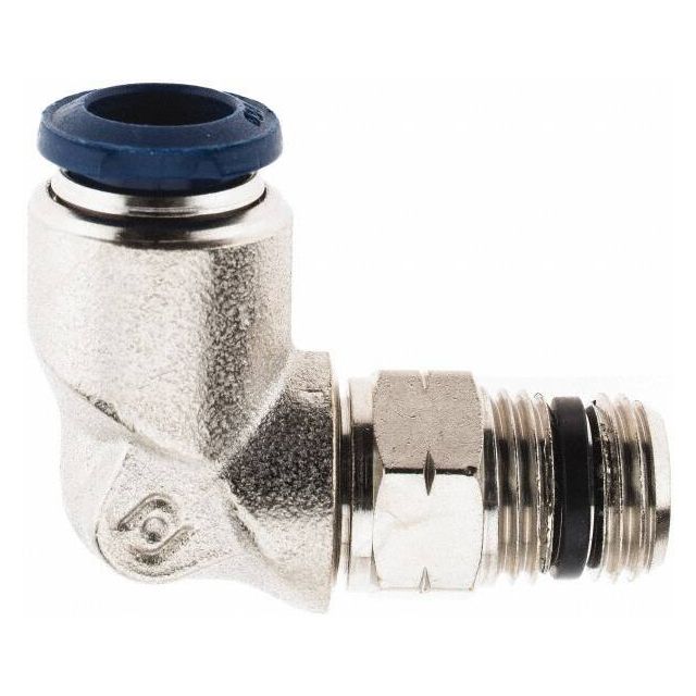 Push-To-Connect Tube to Male & Tube to Male NPTF Tube Fitting: Swivel Elbow, 1/4