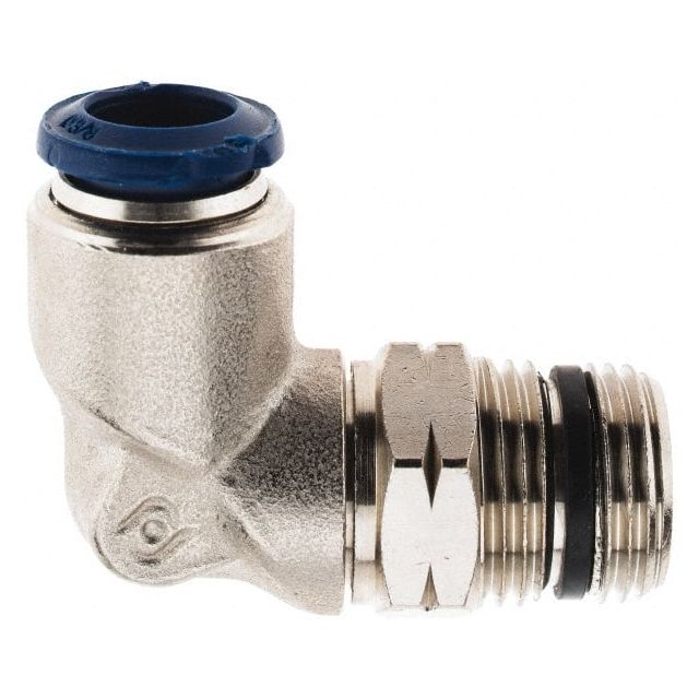 Push-To-Connect Tube to Male & Tube to Male NPTF Tube Fitting: Swivel Elbow, 3/8