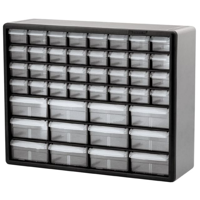 Akro-Mils Plastic 44-Drawer Stackable Cabinet, 20in x 6 3/8in x 15 13/16in, Gray MPN:10144