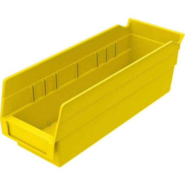 Akro-Mils Grease/Oil Resistant Shelf Bin, Small Size, 4in x 4 1/8in x 11 5/8in, Yellow (Min Order Qty 17) MPN:30120Y