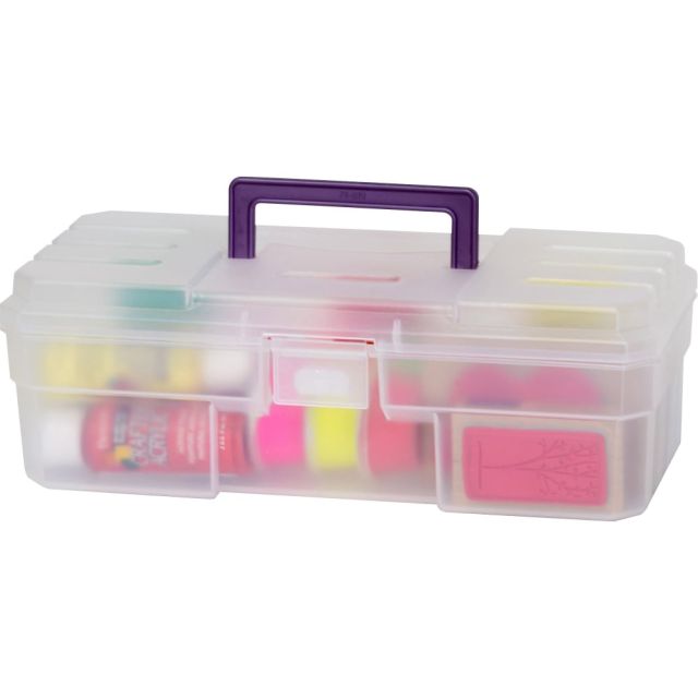 Akro Mils All-Purpose Storage Box, 12in x 6in x 4in, Translucent Purple (Min Order Qty 7) MPN:09912CLPUR