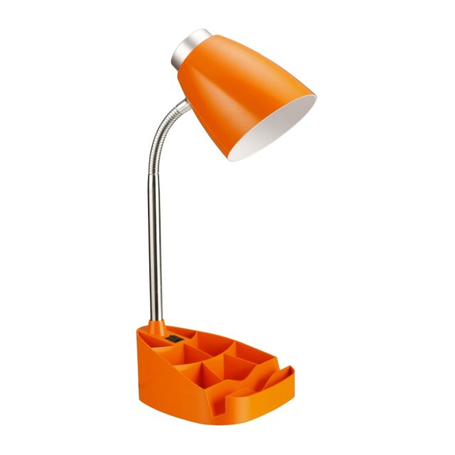 LimeLights Gooseneck Organizer Desk Lamp, Adjustable Height, Orange Shade/Orange Base (Min Order Qty 3) MPN:LD1002-ORG