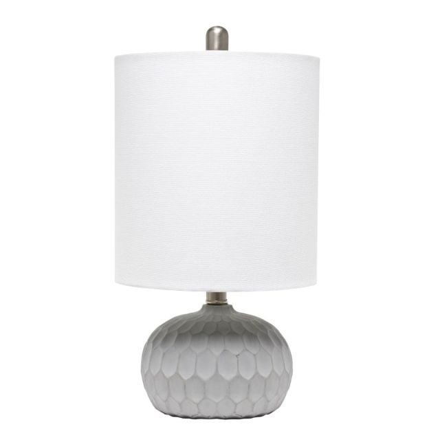 Lalia Home Concrete Thumbprint Table Lamp, 18-1/2inH, White Shade/Concrete Base (Min Order Qty 2) MPN:LHT-5007-WH