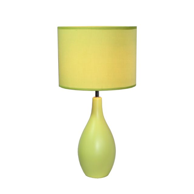 Simple Designs Bowling Pin Base Table Lamp, 19inH, Green Shade/Green Base (Min Order Qty 2) MPN:LT2002-GRN