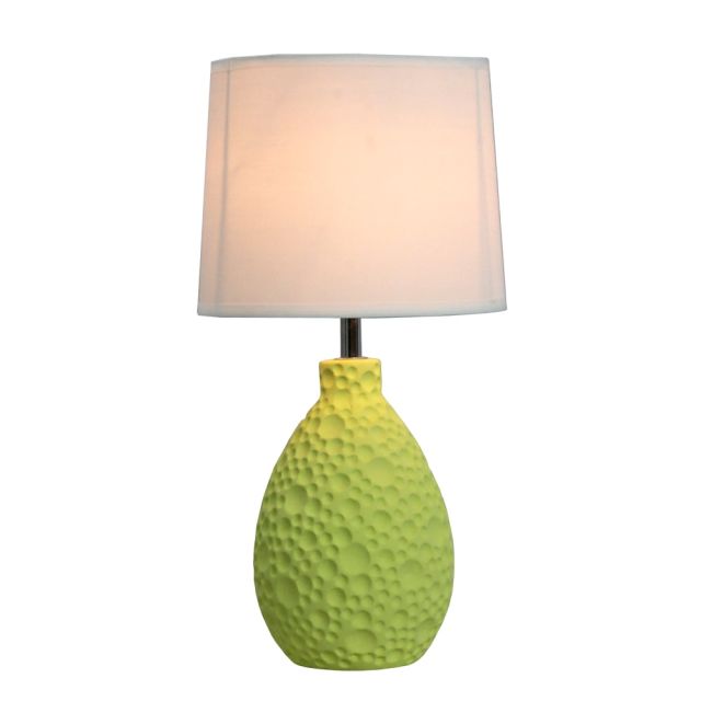 Simple Designs Textured Stucco Ceramic Oval Table Lamp, Green (Min Order Qty 3) MPN:LT2003-GRN
