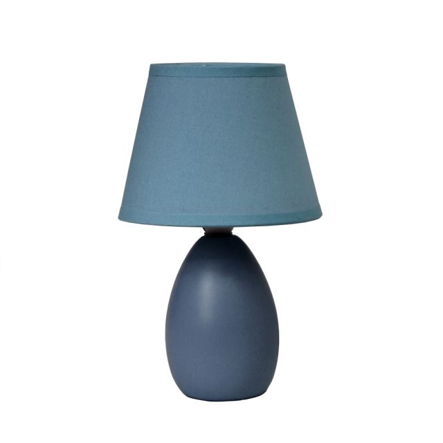 Simple Designs Mini Egg Oval Ceramic Blue Table Lamp (Min Order Qty 4) MPN:LT2009-BLU