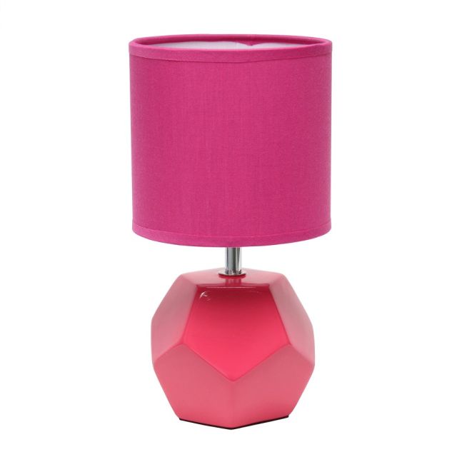 Simple Designs Round Prism Mini Table Lamp, 10-7/16inH, Pink (Min Order Qty 3) MPN:LT2065-PNK
