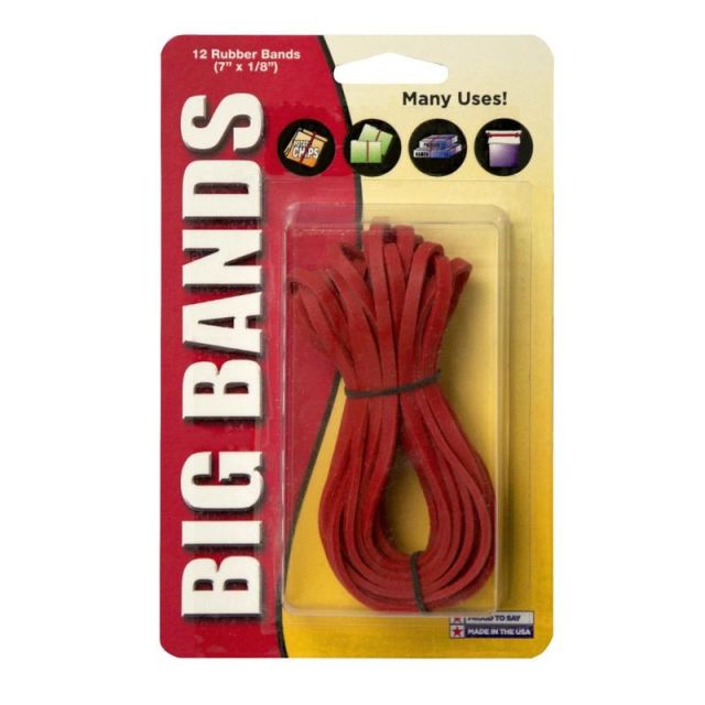 Alliance Rubber Advantage Rubber Bands, 7in, Red, Pack Of 12 (Min Order Qty 42) MPN:00700