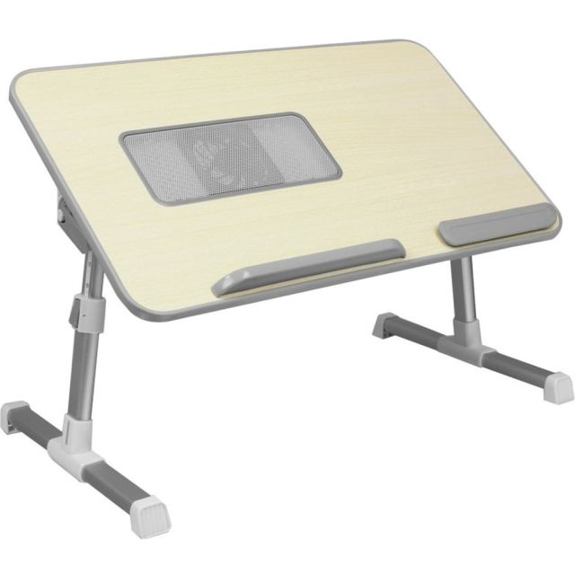 Aluratek Adjustable Ergonomic Laptop Cooling Table with Fan - Rectangle Top - 20.50in Table Top Width x 12.50in Table Top Depth - 12.50in Height - Aluminum Alloy (Min Order Qty 2) MPN:ACT01F