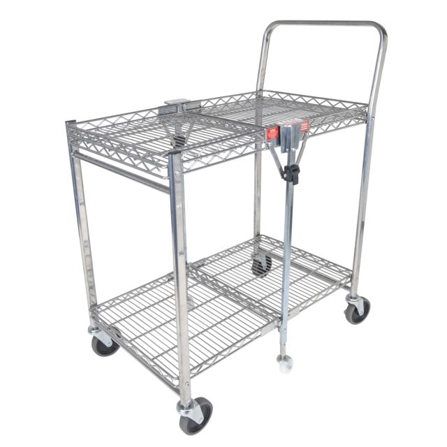 Bostitch Small Stow-Away Folding Cart, 39in x 19-1/2in x 31in, Chrome MPN:BSAC-SMCR