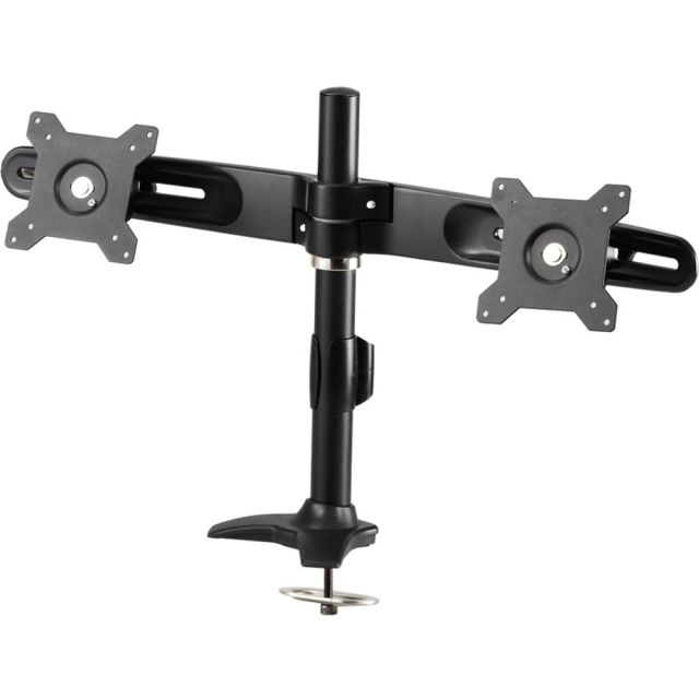 Amer Mounts Grommet Based Dual Monitor Mount for two 15in-24in LCD/LED Flat Panel Screens - Supports up to 26.5lb monitors, +/- 20 degree tilt, and VESA 75/100 MPN:AMR2P