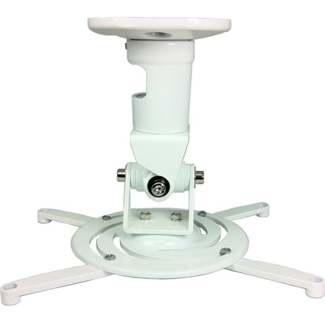 Amer Mounts Universal Ceiling Projector Mount - White - Supports up to 30lb load, 360 degree rotation, 180 degree tilt (Min Order Qty 2) MPN:AMRP100