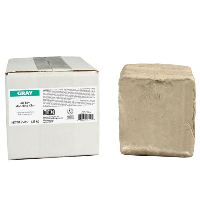 AMACO Air Dry Clay, Gray, 25 Lb (Min Order Qty 2) MPN:AMA46317P
