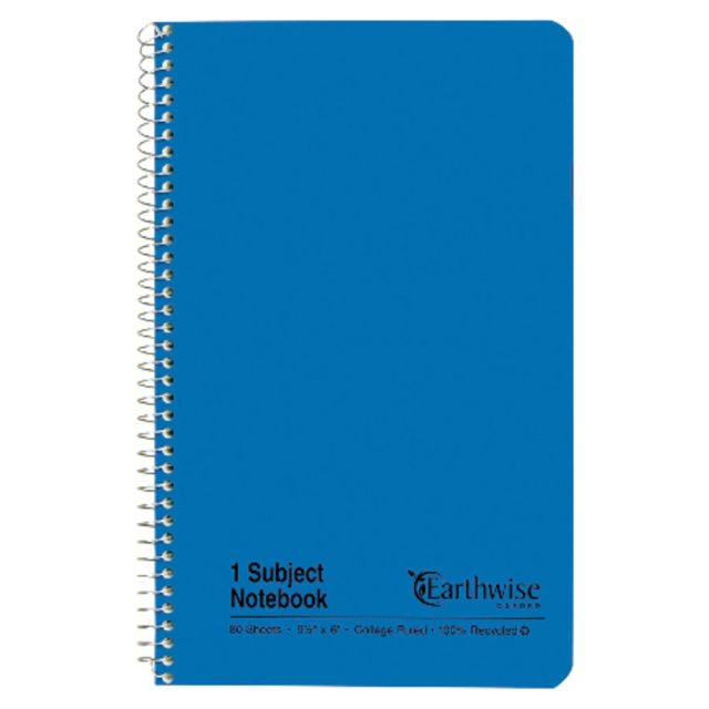 Esselte 100% Recycled, Wirebound Notebook, College Ruled, 80 Sheets, 6in x 9 1/2in, Blue (Min Order Qty 9) MPN:25-203
