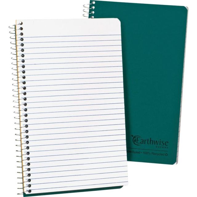 Ampad Oxford Wirebound Notebook, 5in x 8in, 80 Sheets, 100% Recycled, Green (Min Order Qty 8) MPN:25400