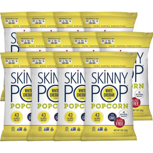 Skinny Pop White Cheddar Popcorn, 1 Oz, Carton Of 12 Bags (Min Order Qty 2) MPN:00443