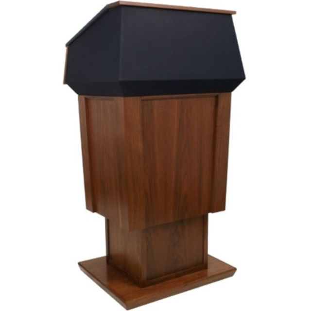AmpliVox SN3040A - Patriot Adjustable Height Lectern - Skirted Base - 64in Height x 31in Width x 23in Depth - Mahogany, Clear Lacquer - Hardwood Veneer, Solid Hardwood MPN:SN3040A-MH