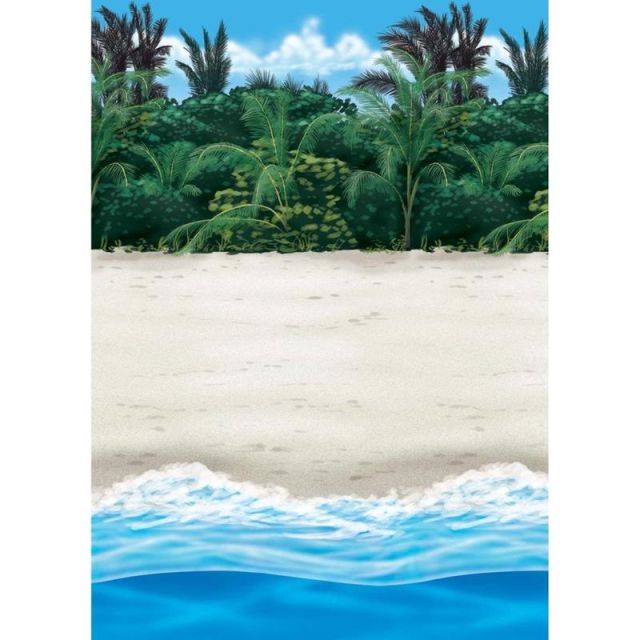 Amscan Summer Luau Beach Scene Setter Room Roll, 48in x 480in, Multicolor (Min Order Qty 2) MPN:670217