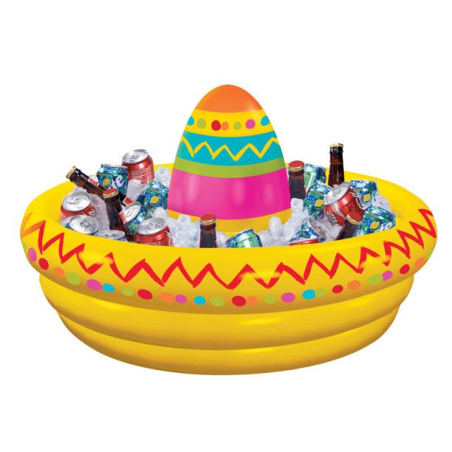 Amscan Cinco De Mayo Sombrero Inflatable Cooler, 16-1/2in x 33-13/16in, Multicolor (Min Order Qty 2) MPN:3900007