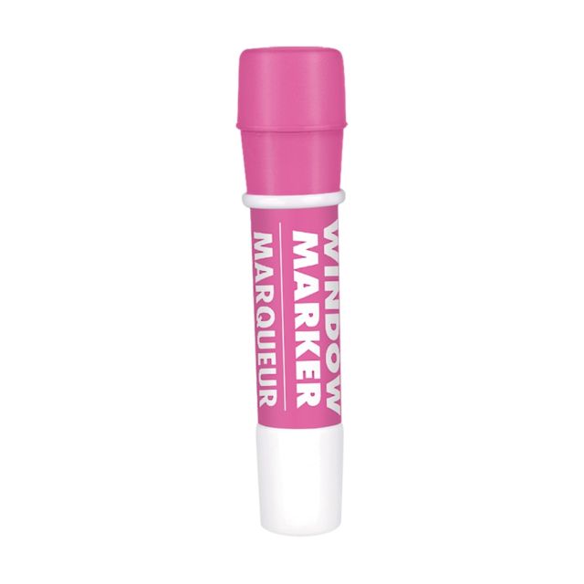 Amscan Window Markers, Broad Point, Pink Barrel, Pink Ink, Pack Of 4 Markers (Min Order Qty 4) MPN:395700.103