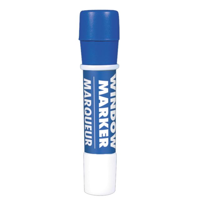Amscan Window Markers, Broad Point, Blue Barrel, Blue Ink, Pack Of 4 Markers (Min Order Qty 5) MPN:395700.22