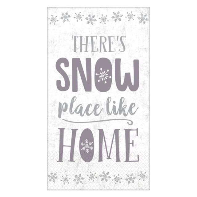 Amscan Christmas Snow Place Like Home 2-Ply Napkins, 7-3/4in x 4-1/2in, 36 Napkins Per Pack, Set Of 2 Packs (Min Order Qty 3) MPN:83777700