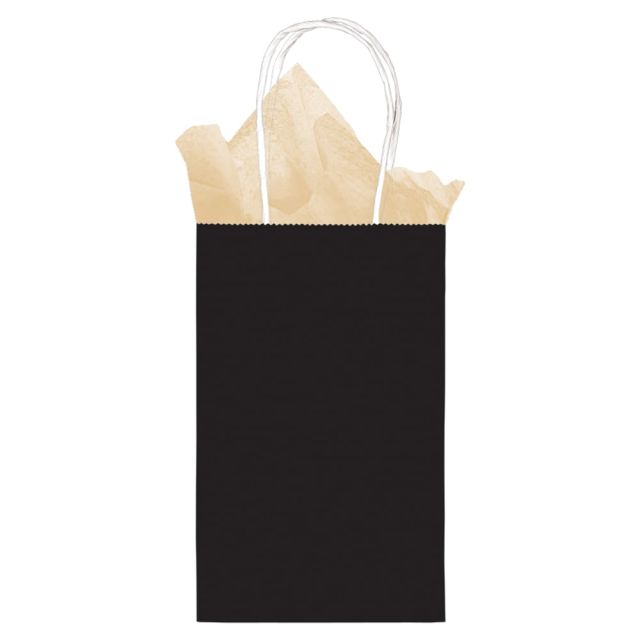 Amscan Kraft Paper Gift Bags, Small, Black, Pack Of 24 Bags (Min Order Qty 4) MPN:162800.10