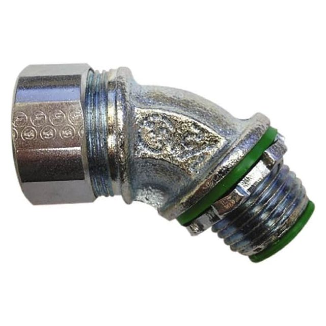 Conduit Connector: For Liquid-Tight, Zinc-Plated Steel, 2