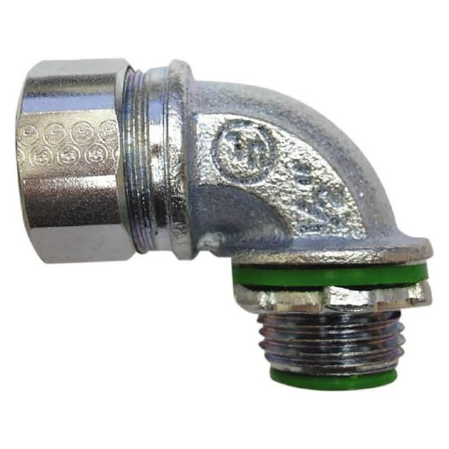 Conduit Connector: For Liquid-Tight, Zinc-Plated Steel, 3