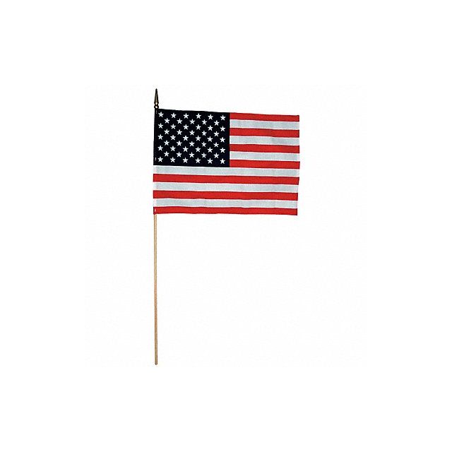 US Hand Held Flag Set 4in.H x 6in.W PK12 MPN:3873