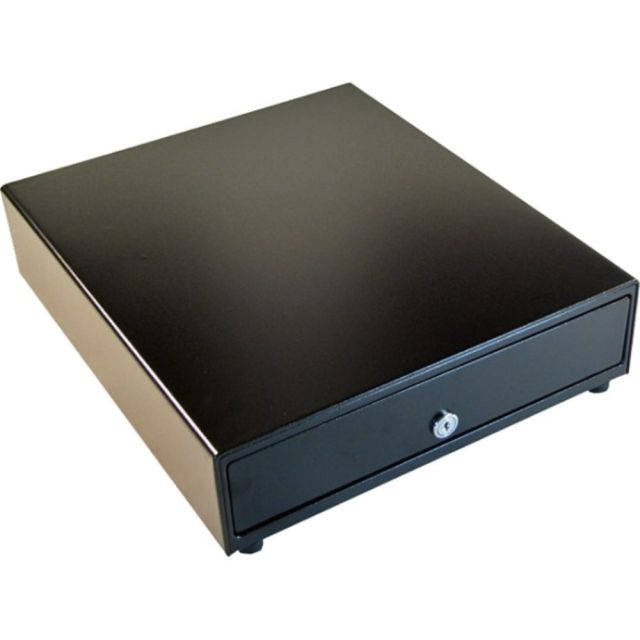 APG Cash Drawer Vasario 1616 Cash Drawer - 5 Bill x 8 Coin - Dual Media Slot, Stainless Steel - Black - USB - 4.3in H x 16.2in W x 16.3in D MPN:VBS554A-BL1616-B10