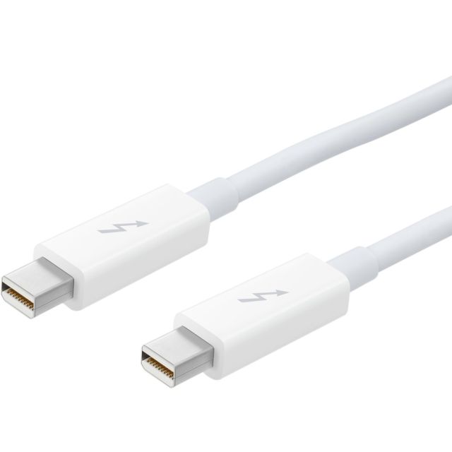Apple Thunderbolt Cable (0.5 m) - White - 1.64 ft Thunderbolt A/V Cable for iMac, MacBook Pro, MacBook Air - First End: 1 x Mini DisplayPort Thunderbolt - Male - Second End: 1 x Mini DisplayPort Thunderbolt - Male - 20 Gbit/s - White (Min Order Qty 2) MPN