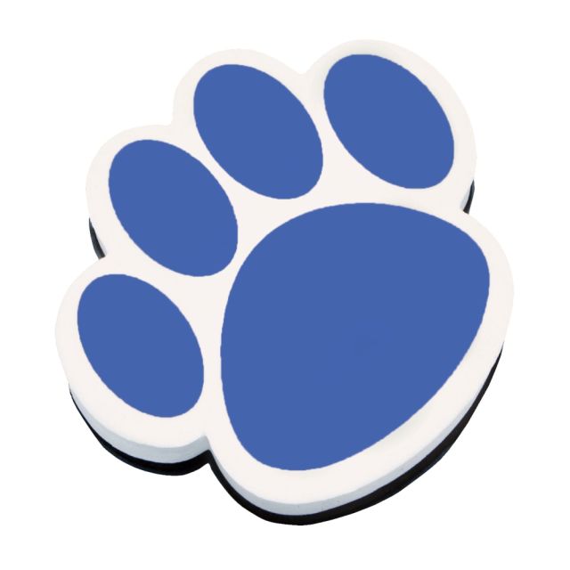 Ashley Productions Magnetic Whiteboard Erasers, 3 3/4in, Blue Paw, Pack Of 6 (Min Order Qty 2) MPN:ASH10002-6