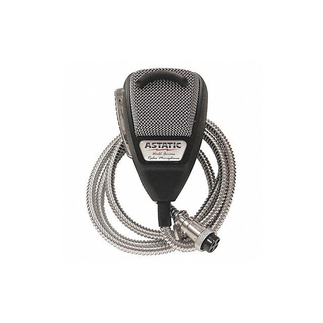 CB Mic with SS Cord Silver Cord 4 Pin MPN:302-10001SE