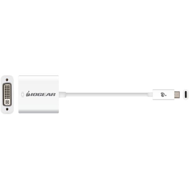 IOGEAR USB Type-C to DVI Adapter - First End: 1 x 24-pin USB 3.1 Type C - Male - Second End: 1 x 24-pin DVI-I (Dual-Link) Digital Video - Female - 5.4 Gbit/s - Supports up to 2560 x 1600 (Min Order Qty 2) MPN:GUC3CDVI