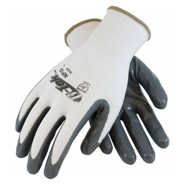 General Purpose Work Gloves: X-Small, Nitrile Coated, Nylon 34-225/XS Work Safety Protective Gear