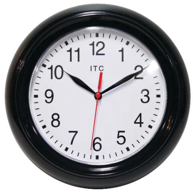 Infinity Instruments ITC Focus Wall Clock, 10in, Black (Min Order Qty 4) MPN:11316BK/830