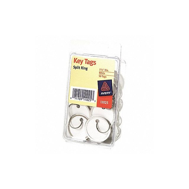 Key Tags Metal Rim White PK50 MPN:11025