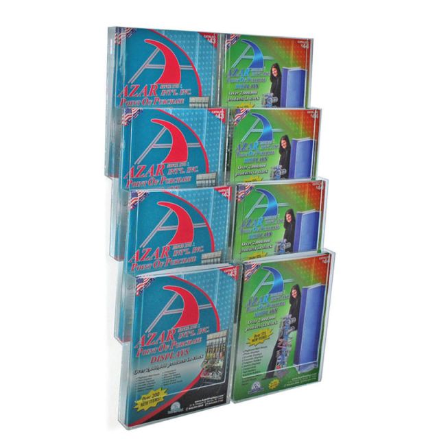 Azar Displays Wall-Mount Brochure Holder, Letter Size, 8 Pockets, 18inW x 19-1/2inH MPN:252322
