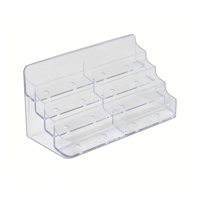 Azar Displays 4-Tier Acrylic Business/Gift Card Holders, Clear, Pack Of 2 Card Holders (Min Order Qty 2) MPN:252017