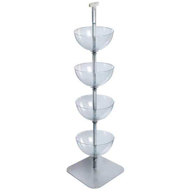 Azar Displays Tiered Bowl Floor Display With Flat Base, 4 Tiers, 14inD, Clear MPN:751404
