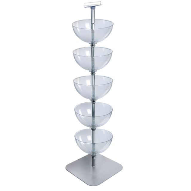 Azar Displays Tiered Bowl Floor Display With Flat Base, 5 Tiers, 14inD, Clear MPN:751405