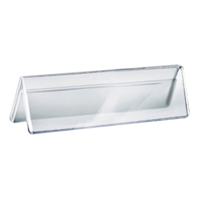 Azar Displays 2-Sided Acrylic Name Plates, 2in x 6in, Clear, Pack Of 10 Name Plates MPN:192801