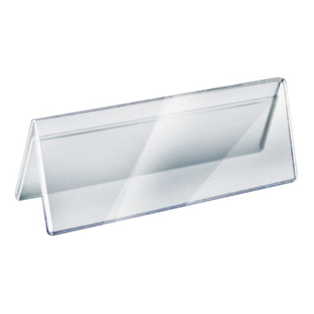 Azar Displays 2-Sided Acrylic Name Plates, 3in x 8-1/2in, Clear, Pack Of 10 Name Plates MPN:192805