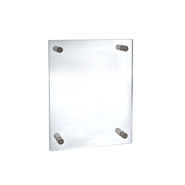 Azar Displays Graphic Size Acrylic Vertical/Horizontal Standoff Sign Holder, 9in x 12in, Clear MPN:105512