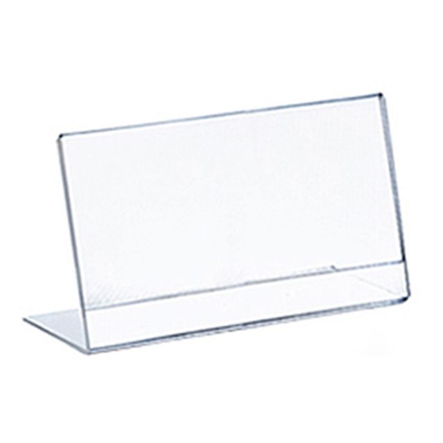 Azar Displays L-Shaped Acrylic Sign Holders, 3-1/2in x 5in, Clear, Pack Of 10 Holders (Min Order Qty 2) MPN:112732
