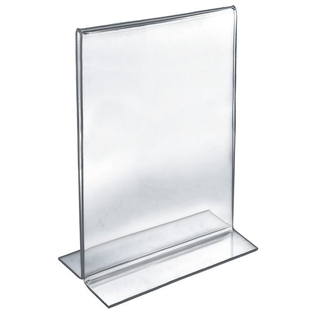 Azar Displays Double-Foot Acrylic Sign Holders, 17in x 11in, Clear, Pack Of 10 MPN:152708