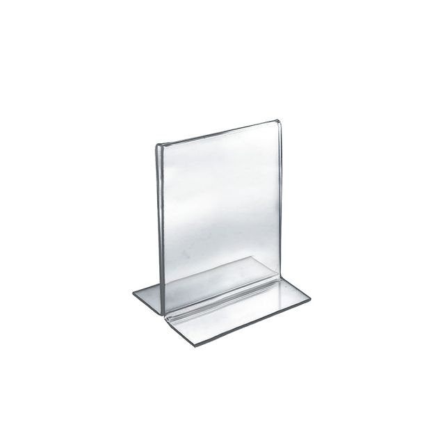Azar Displays Double-Foot Acrylic Sign Holders, 7in x 5 1/2in, Clear, Pack Of 10 MPN:152720