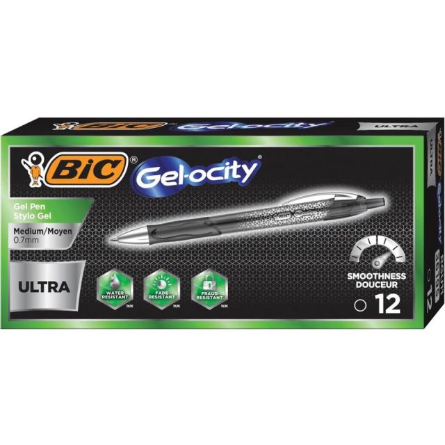 BIC Gel-ocity 0.7mm Ultra Retractable Gel Pen - RGU11BK