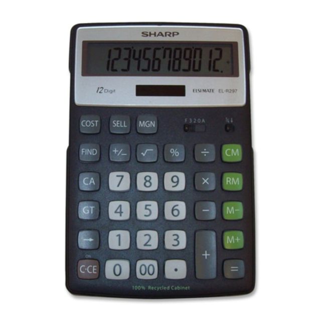 Sharp 12-Digit Executive Eco Calculator, EL-R297BBK